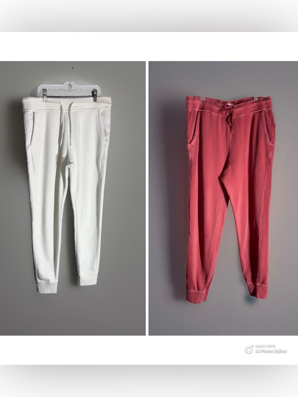 Old Navy Sweatpants Joggers Bundle Red & White Comfy Lounge Pants Medium